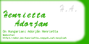 henrietta adorjan business card
